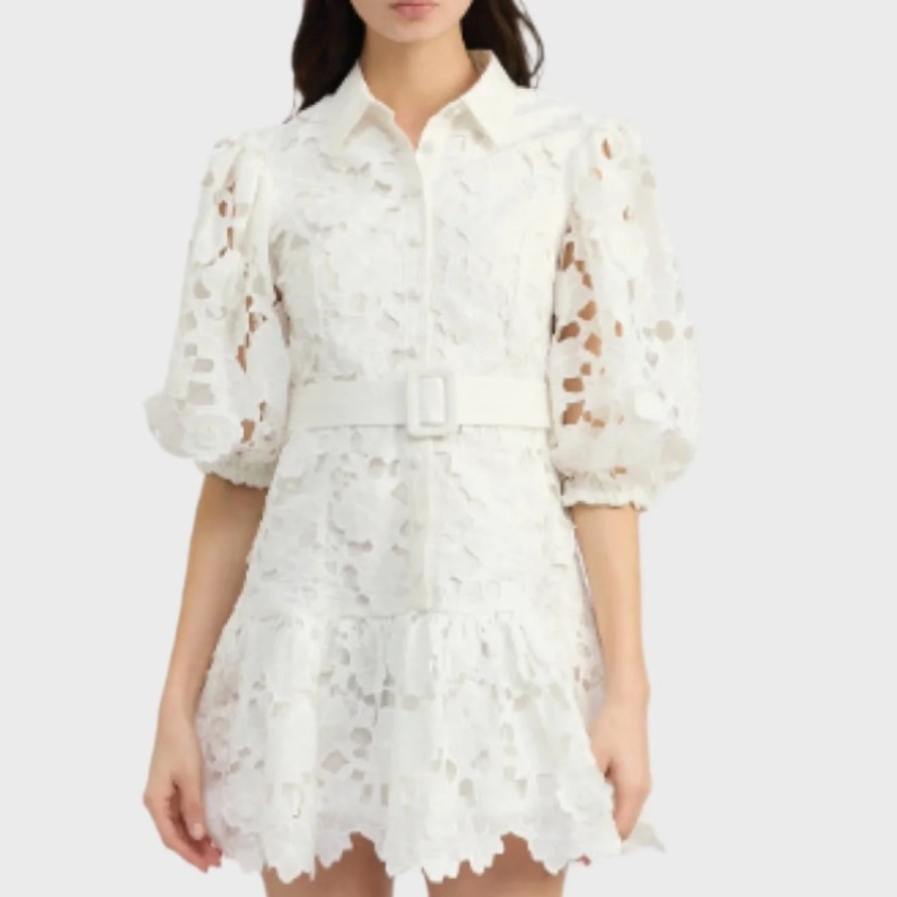 En Saison White Eyelet Mini Dress